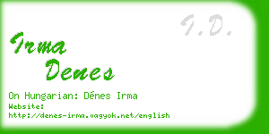 irma denes business card